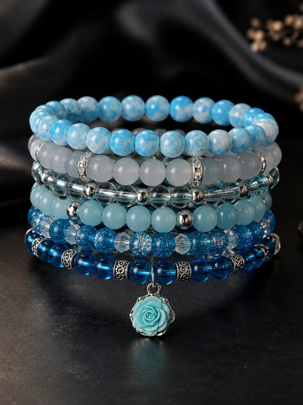 Ocean Breeze Elegance – Wrap Bracelet Set